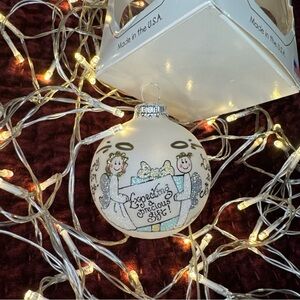 Vintage “Parents to Be” Christmas Ornament Expecting Angel Design Heart gift 🎁